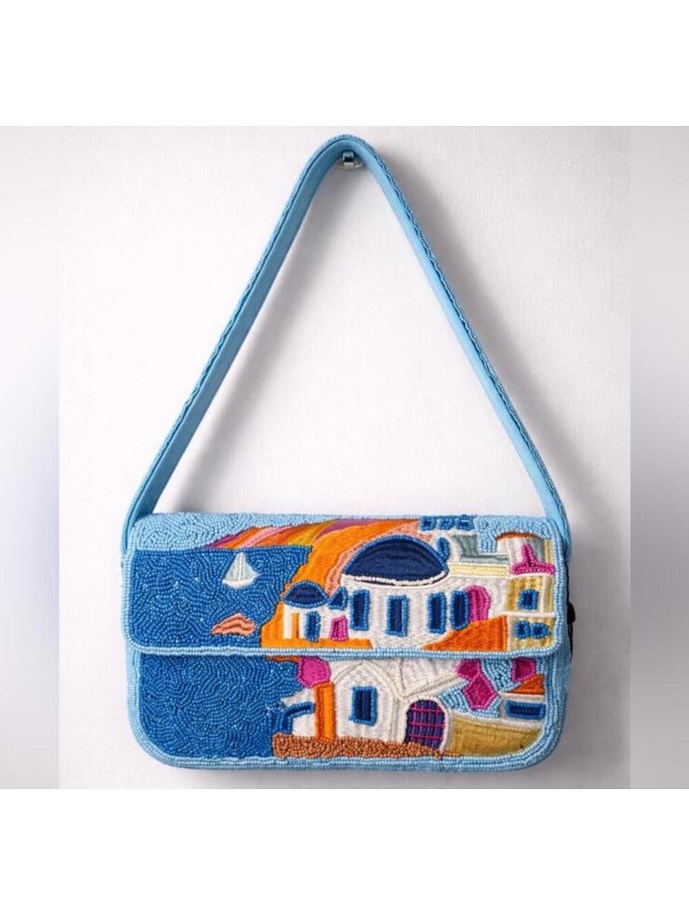 TikTok Viral Greece Portofino Ocean Blue Beaded Bag